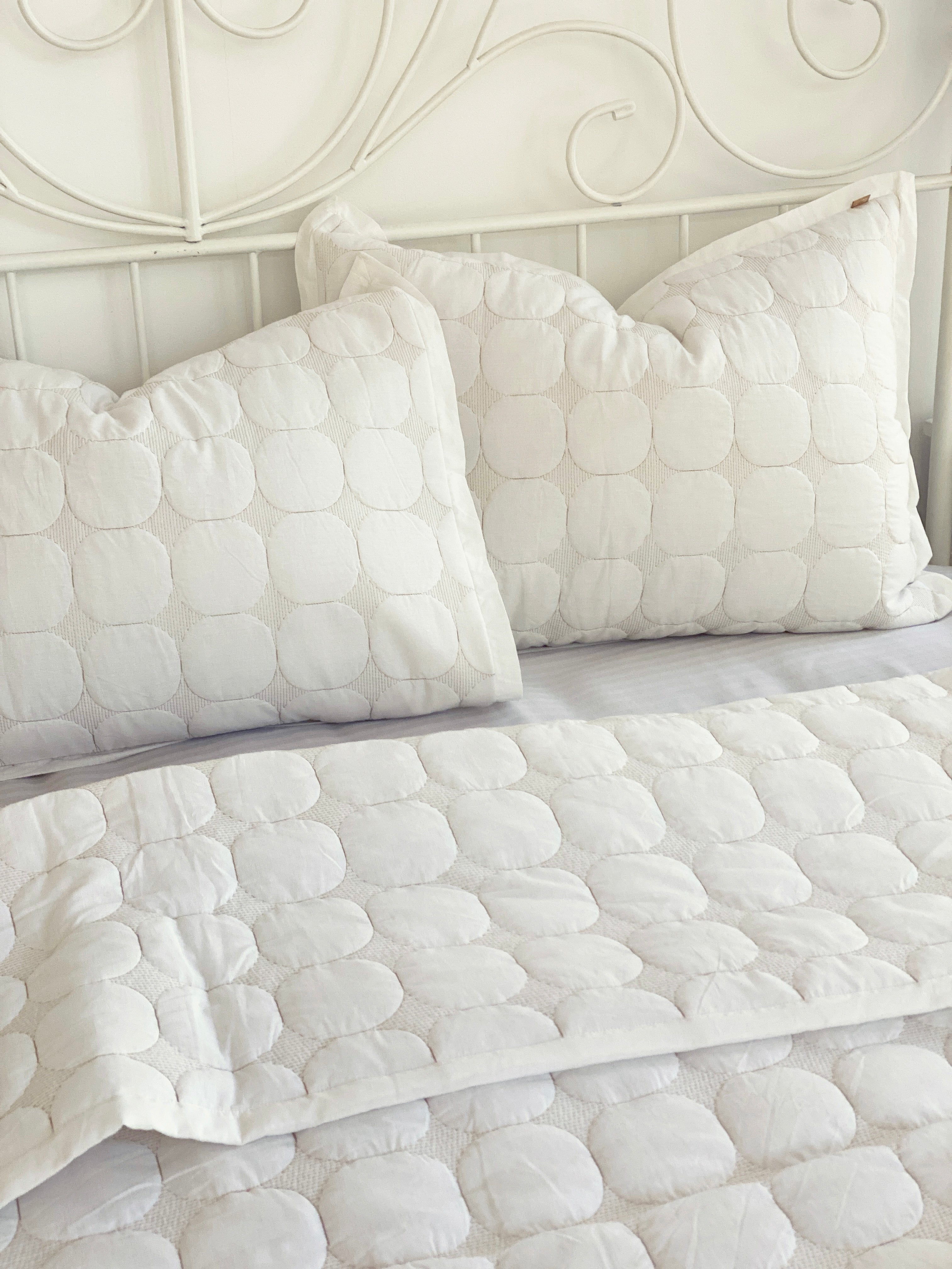 Zen Ivory Quilted Cotton Bedding Set