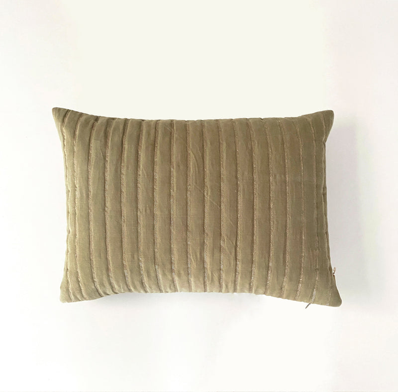 Eden Striped Sand Oblong Cushion Cover