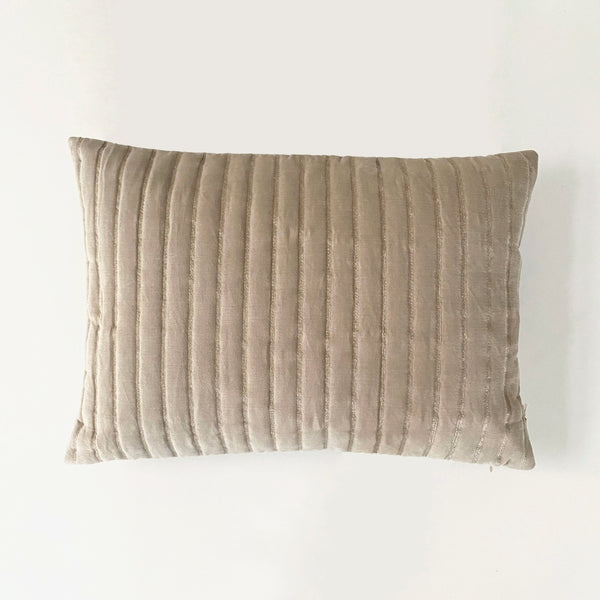 Eden Striped Oatmeal Oblong Cushion Cover