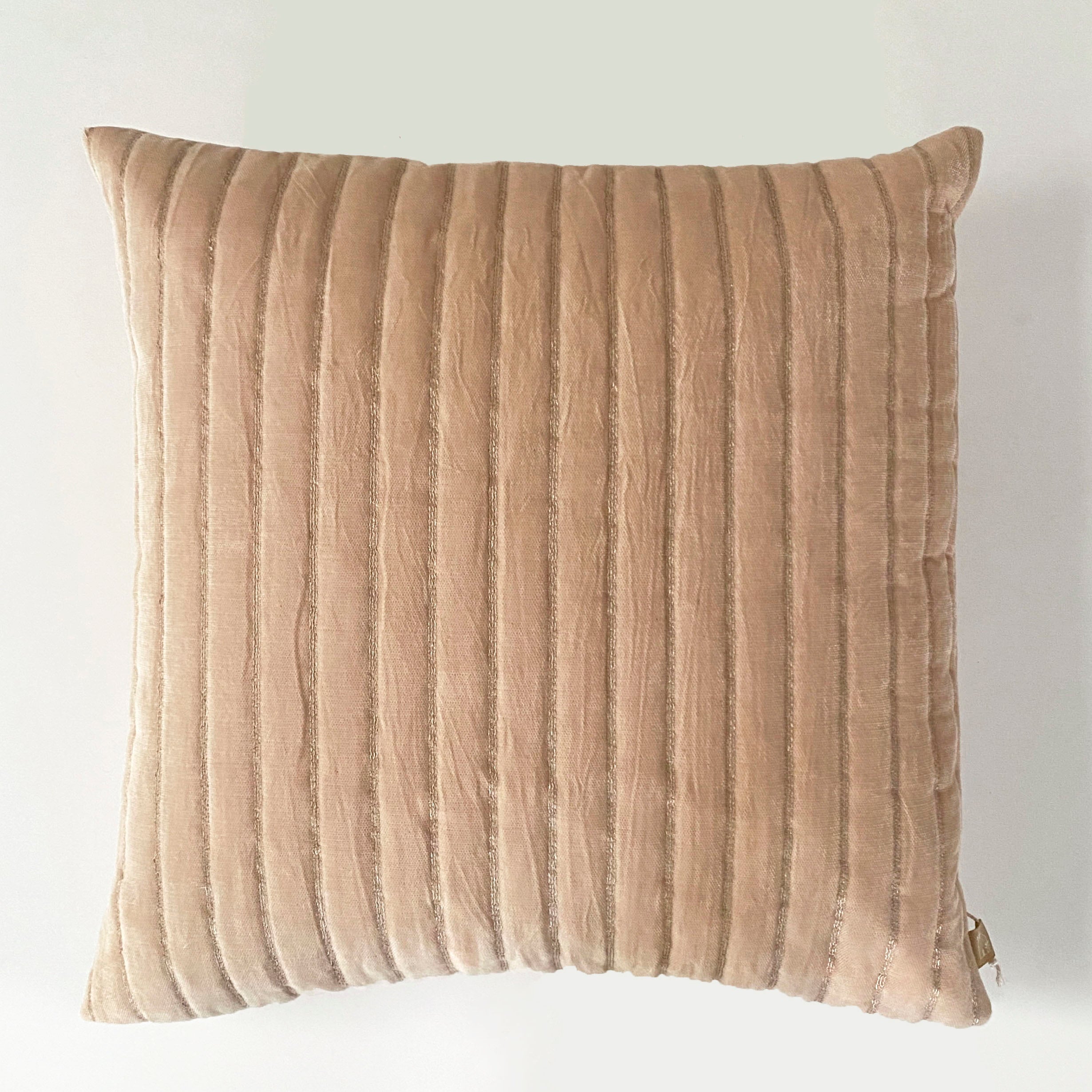 Eden Striped Blush Velvet Cushion Cover