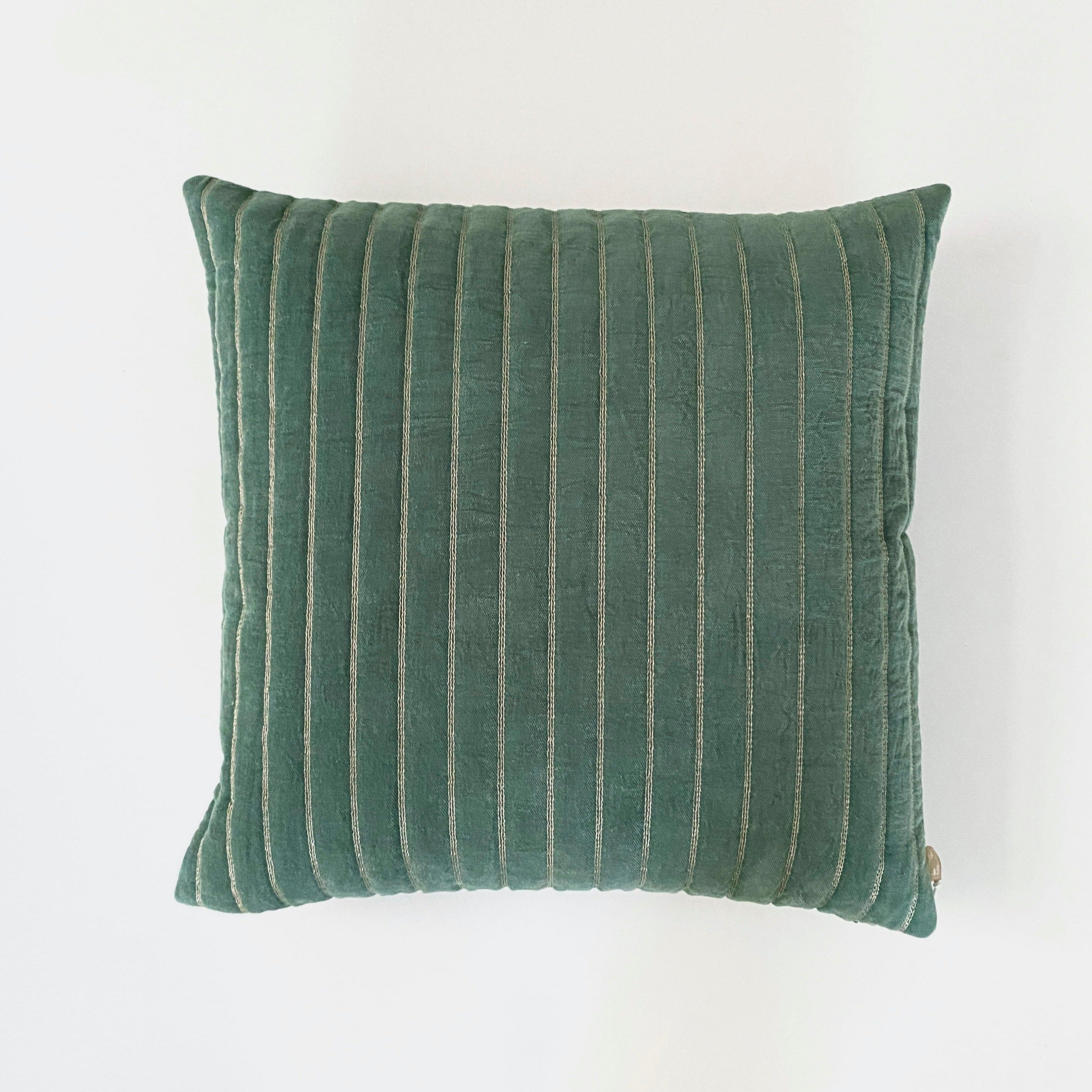 Eden Striped Eucalyptus Velvet Cushion Cover