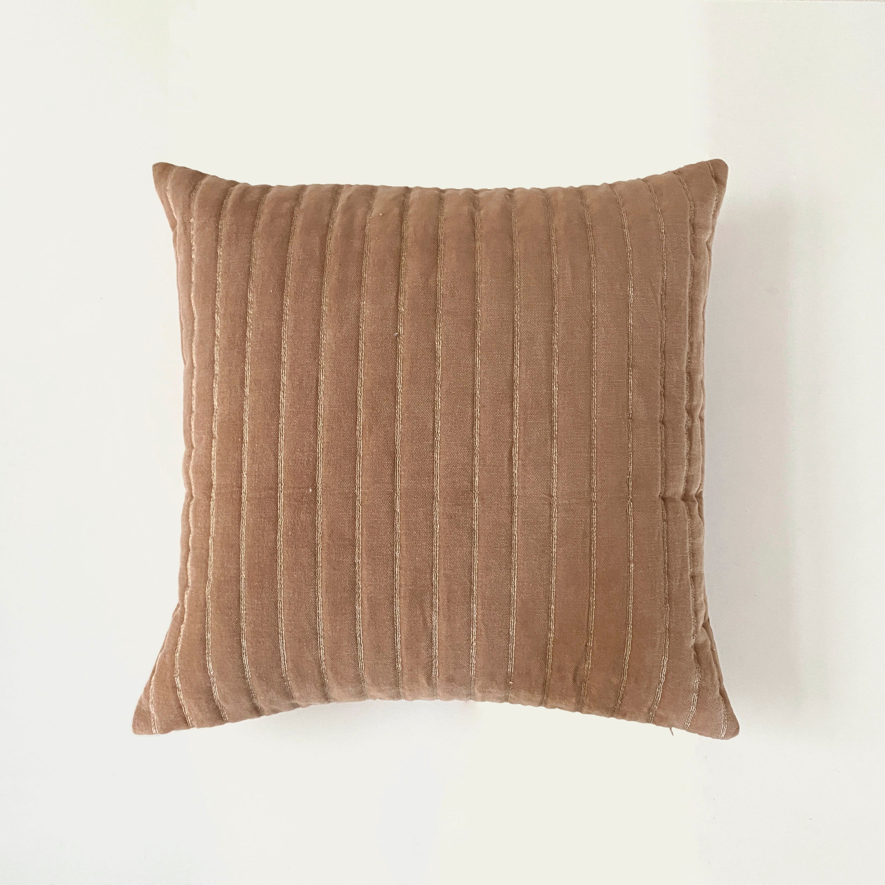 Eden Striped Spice Velvet Cushion Cover