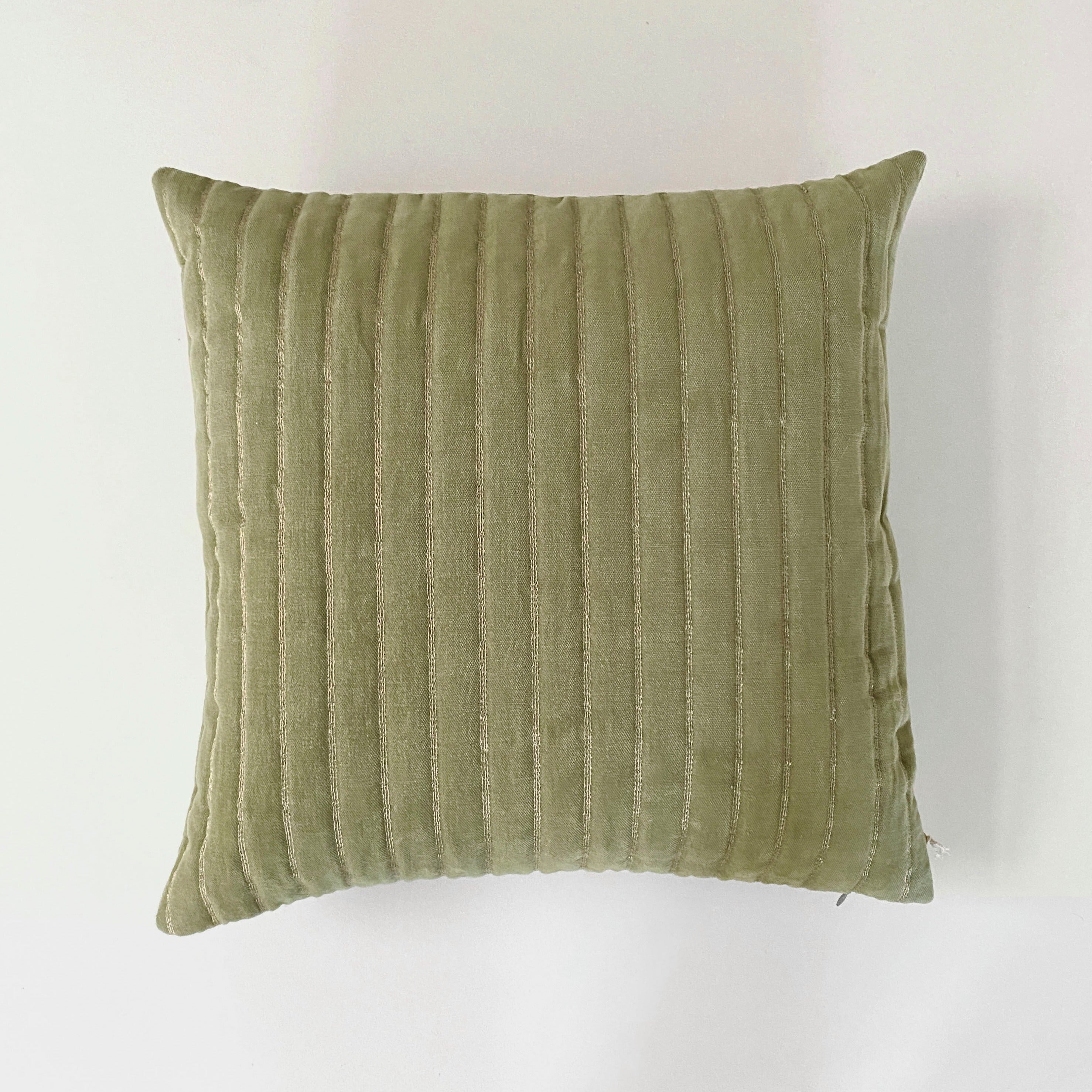 Eden Striped Fern Velvet Cushion Cover