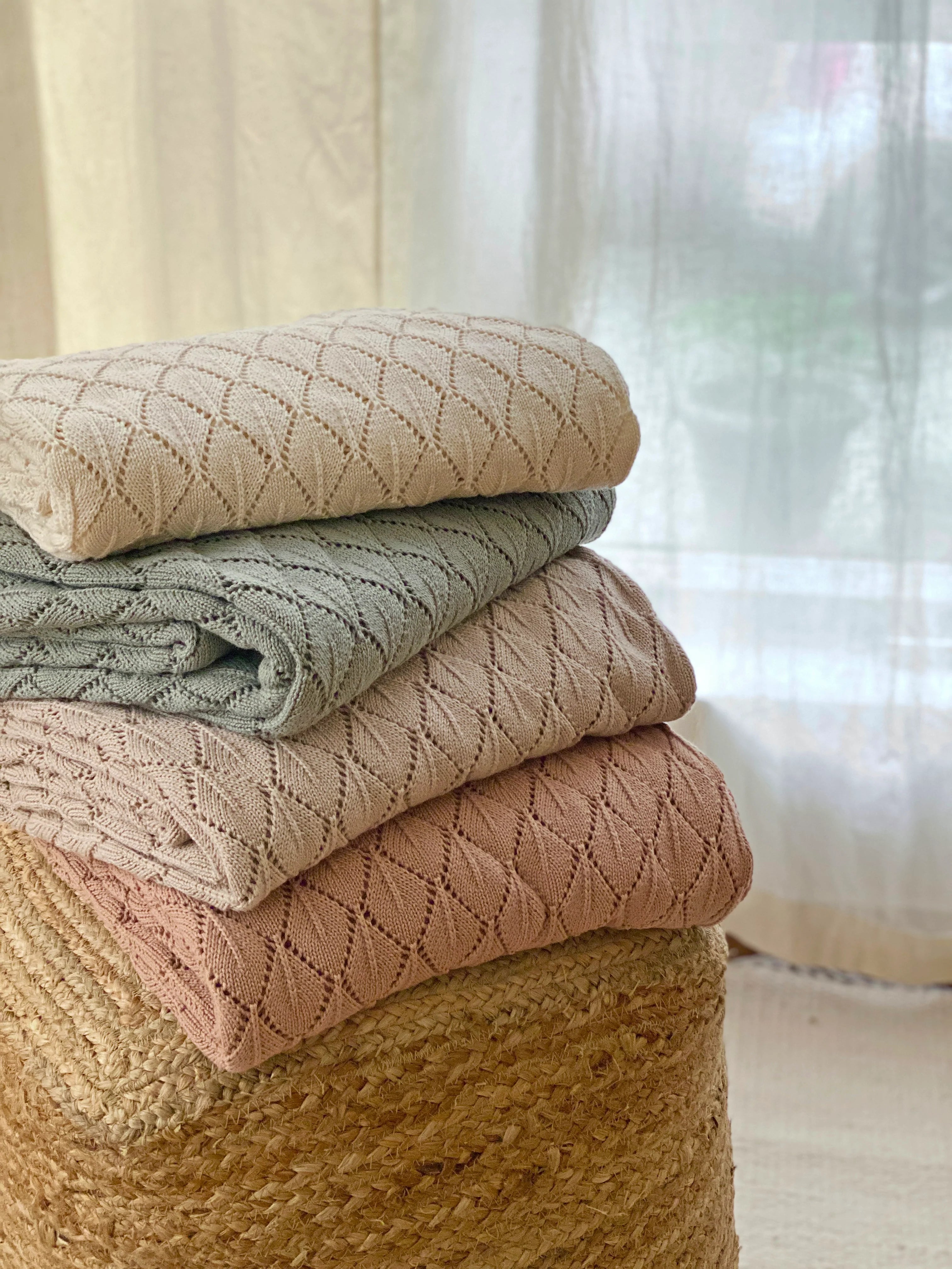 Hygge Blush Knitted Blanket