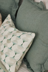 Linen Ruffle Duck Egg Pillow Cover