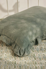 Linen Ruffle Eucalyptus Pillow Cover