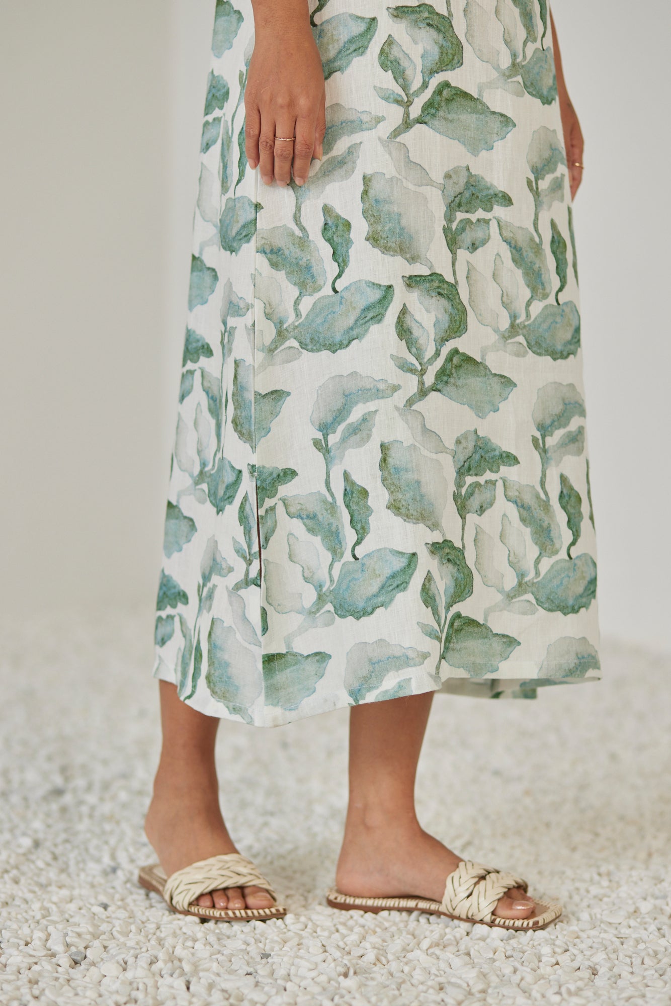 Iris Cascade Teal Slip Dress