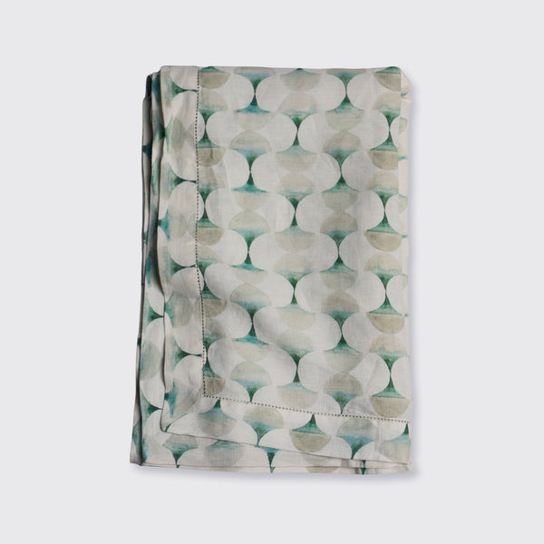 Cove Teal Linen Table Cover