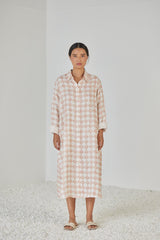 Magnolia Check Blush Shirt Dress