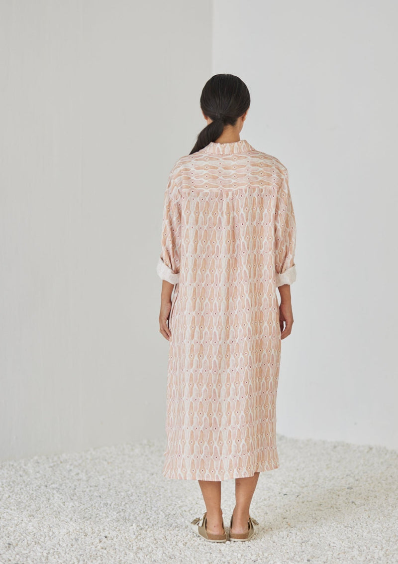 Magnolia Mosaic Blush Shirt Dress