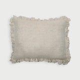 Linen Ruffle Oatmeal Pillow Cover