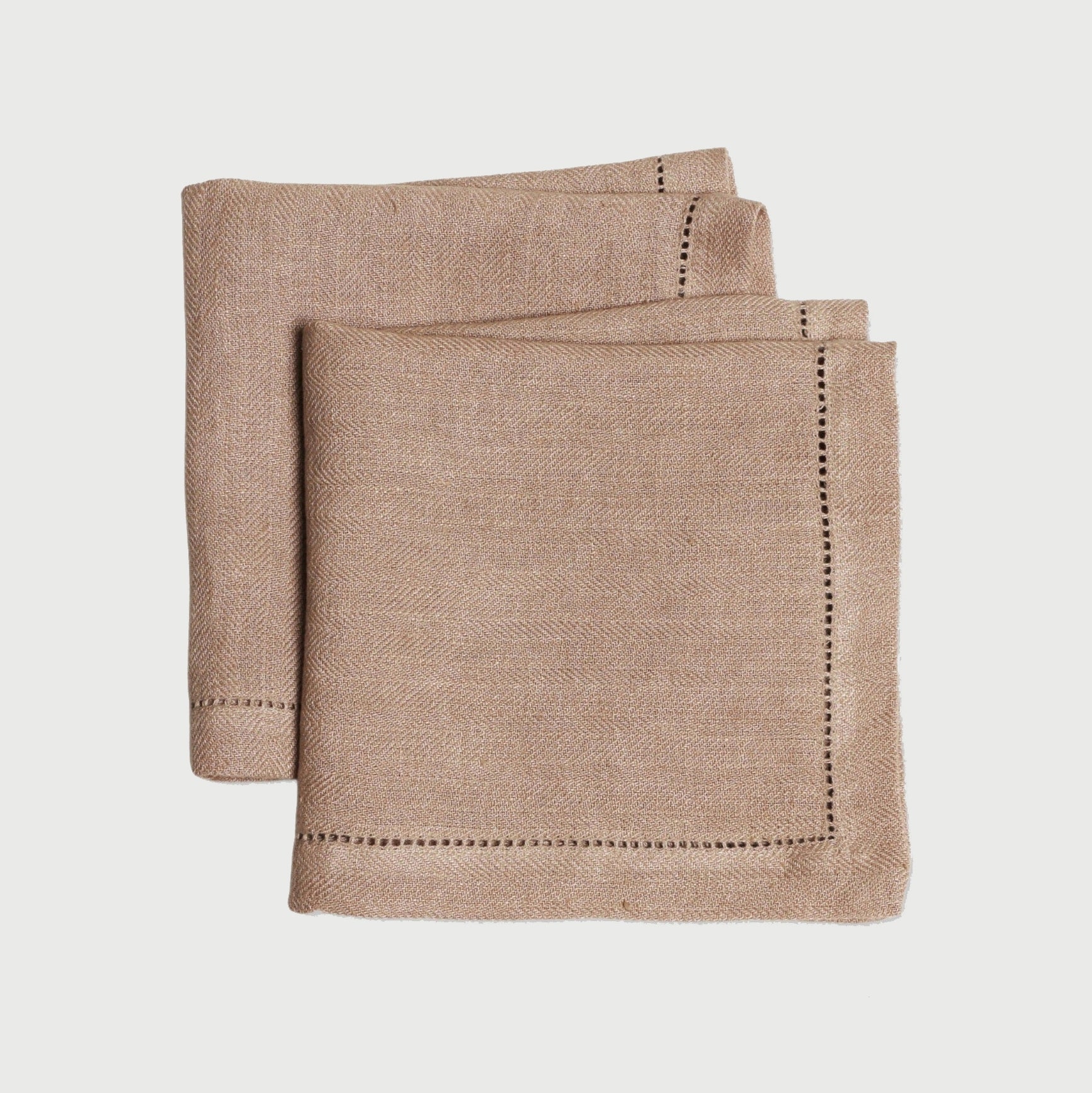 Linen Herringbone Blush Table Napkins | Set of 2