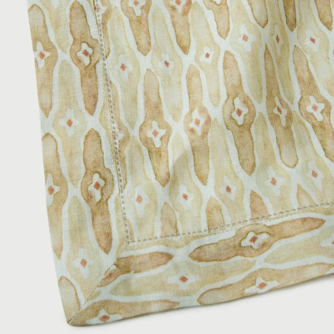 Mosaic Sand Linen Table Cover SanctuaryLiving