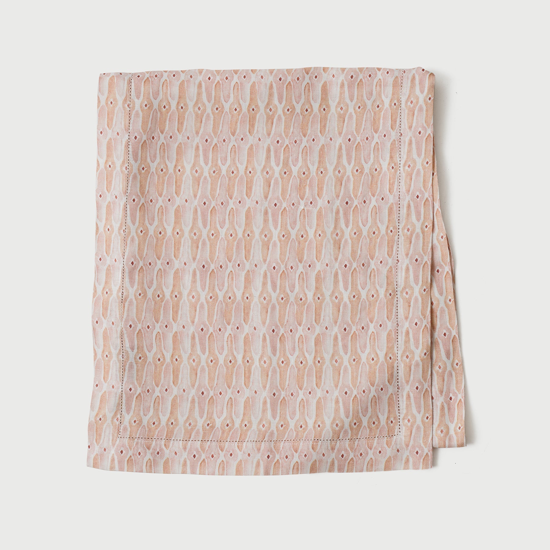 Mosaic Blush Linen Table Runner