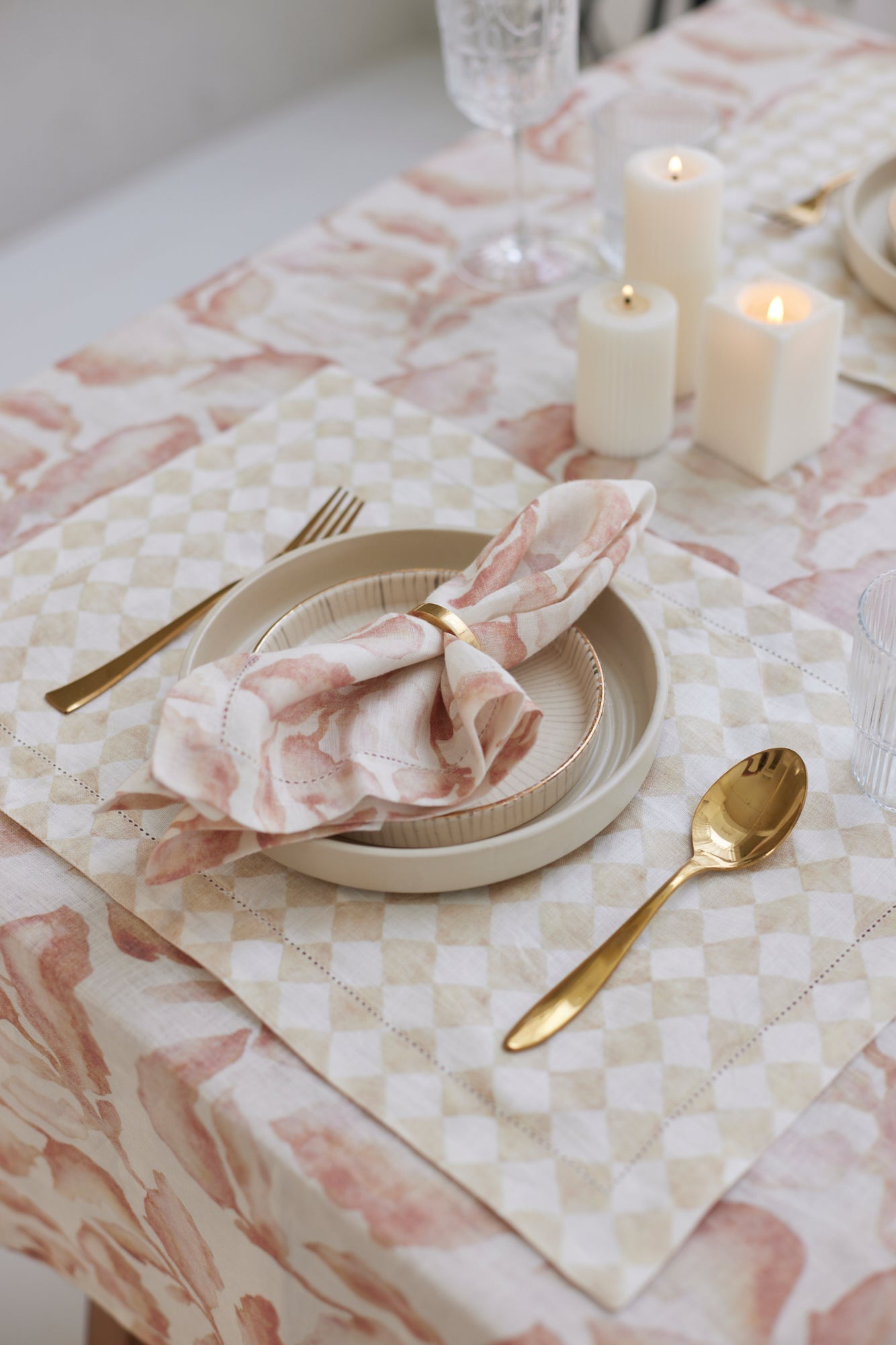 Cascade Blush Linen Table Napkins | Set of 2