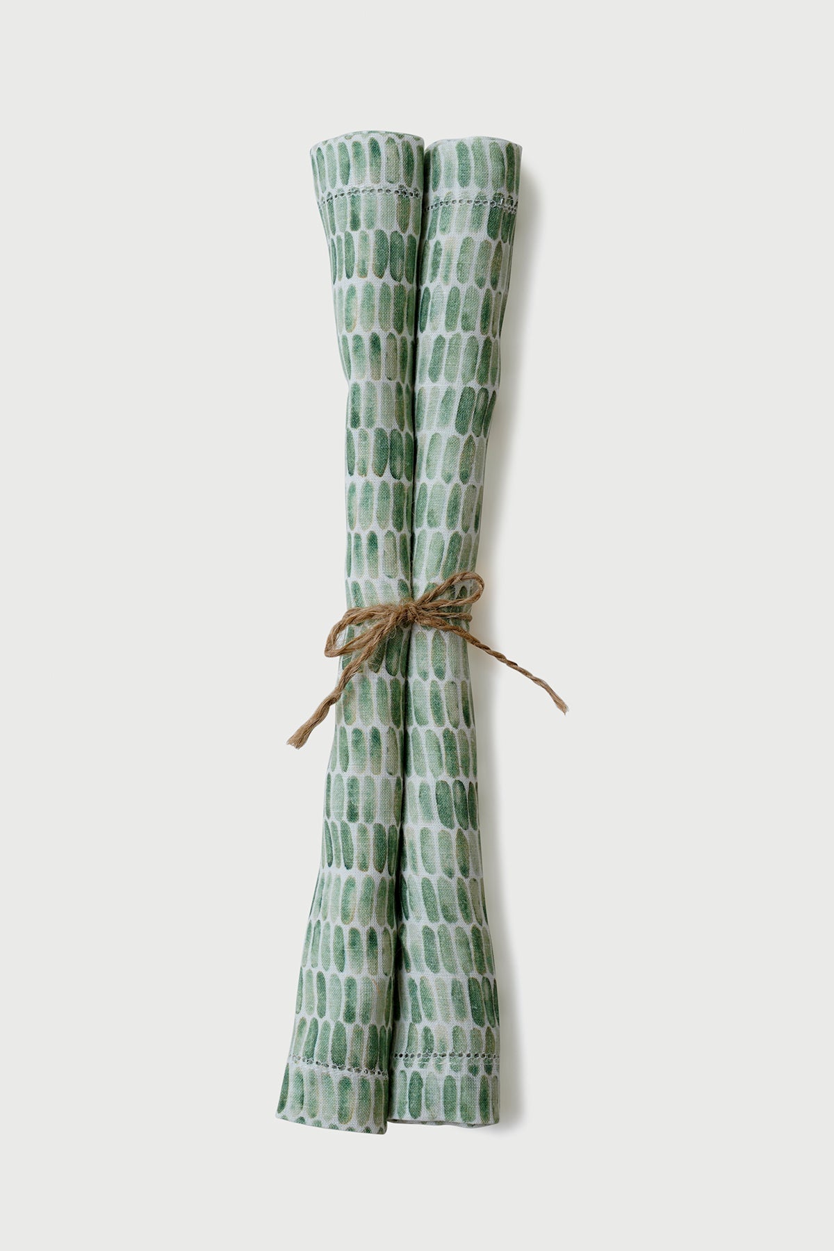 Speckle Green Linen Table Napkins | Set of 2