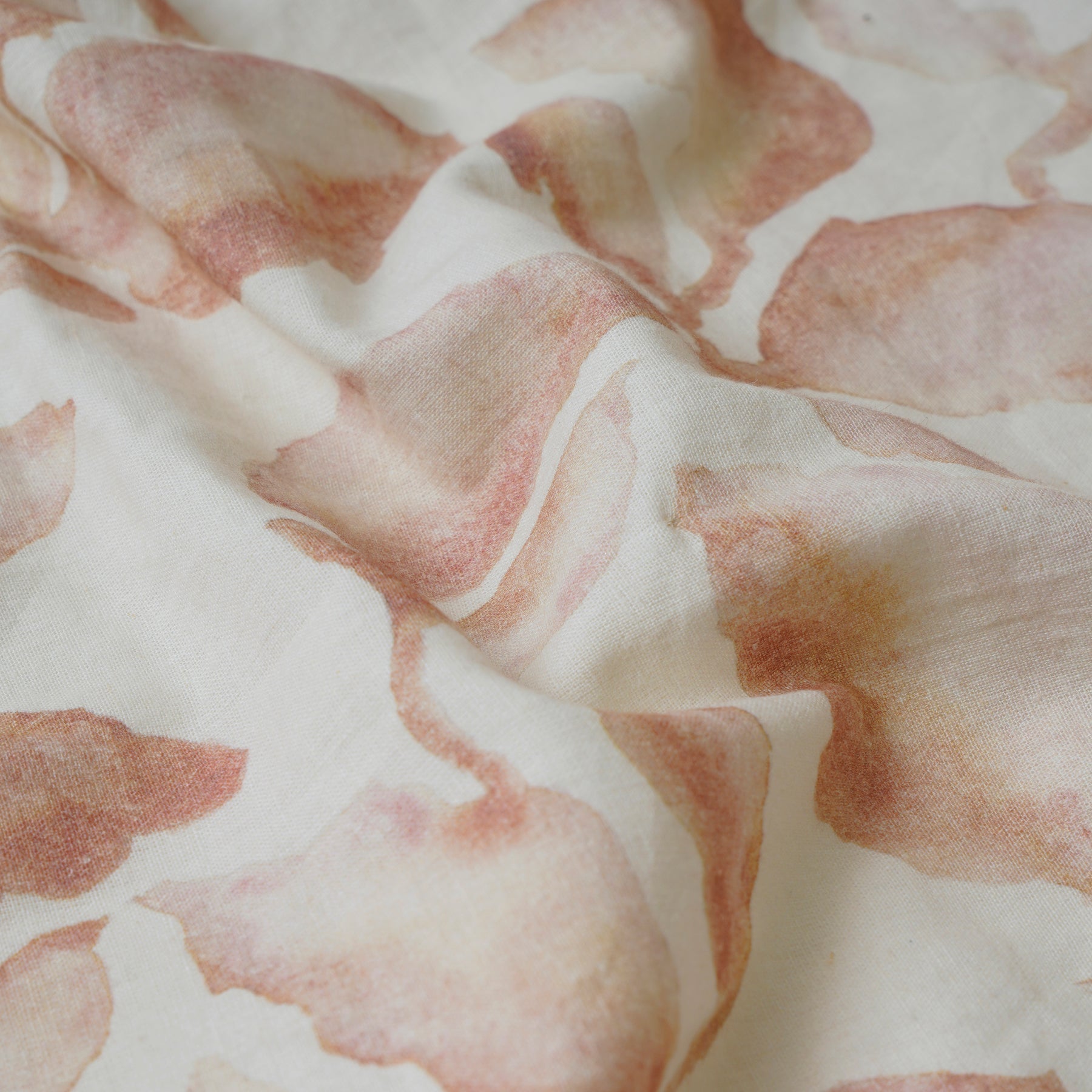 Cascade Blush Printed Linen Fabric