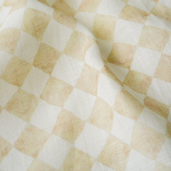 Checker Beige Printed Fabric