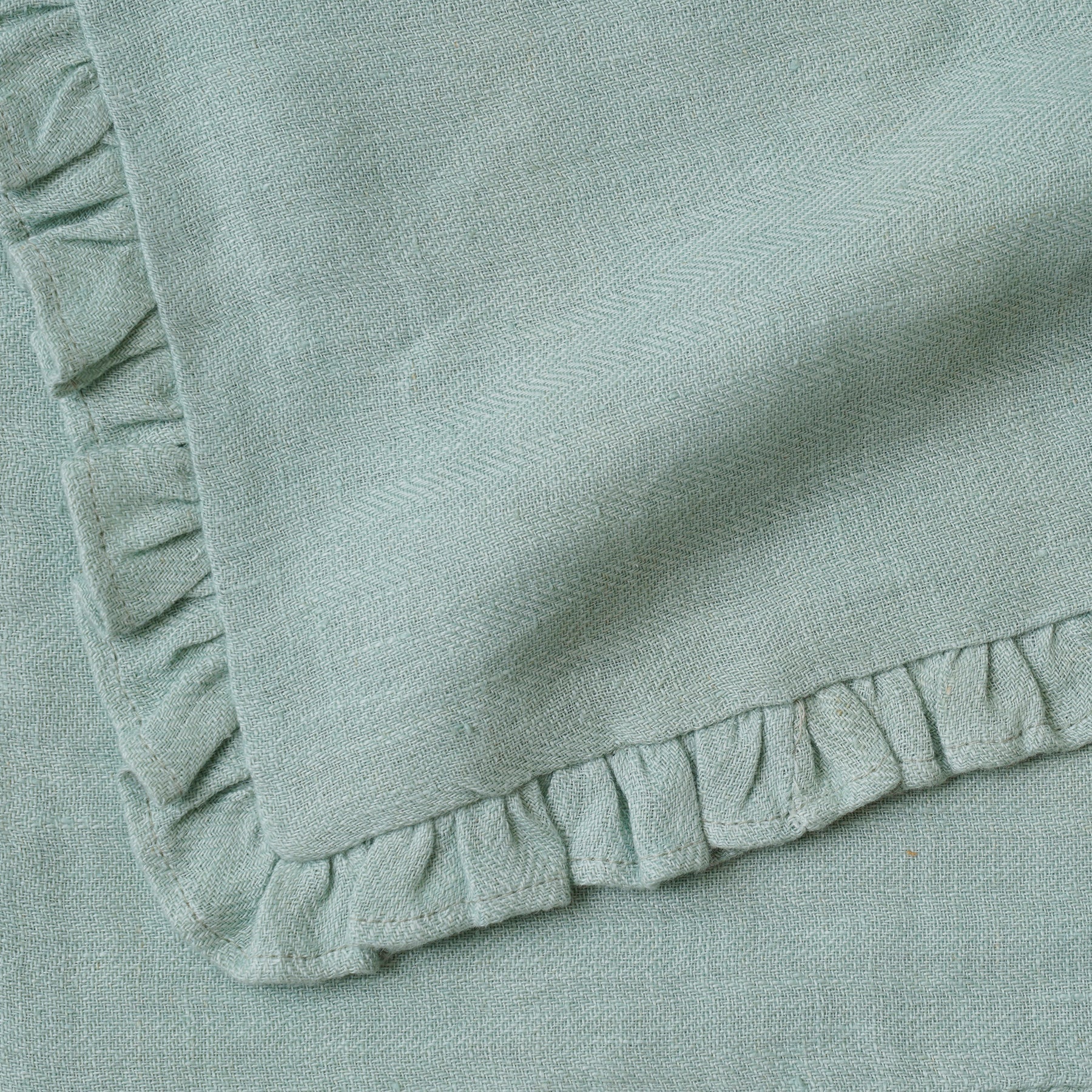Herringbone Ruffle Duck Egg Table Mats | Set of 2