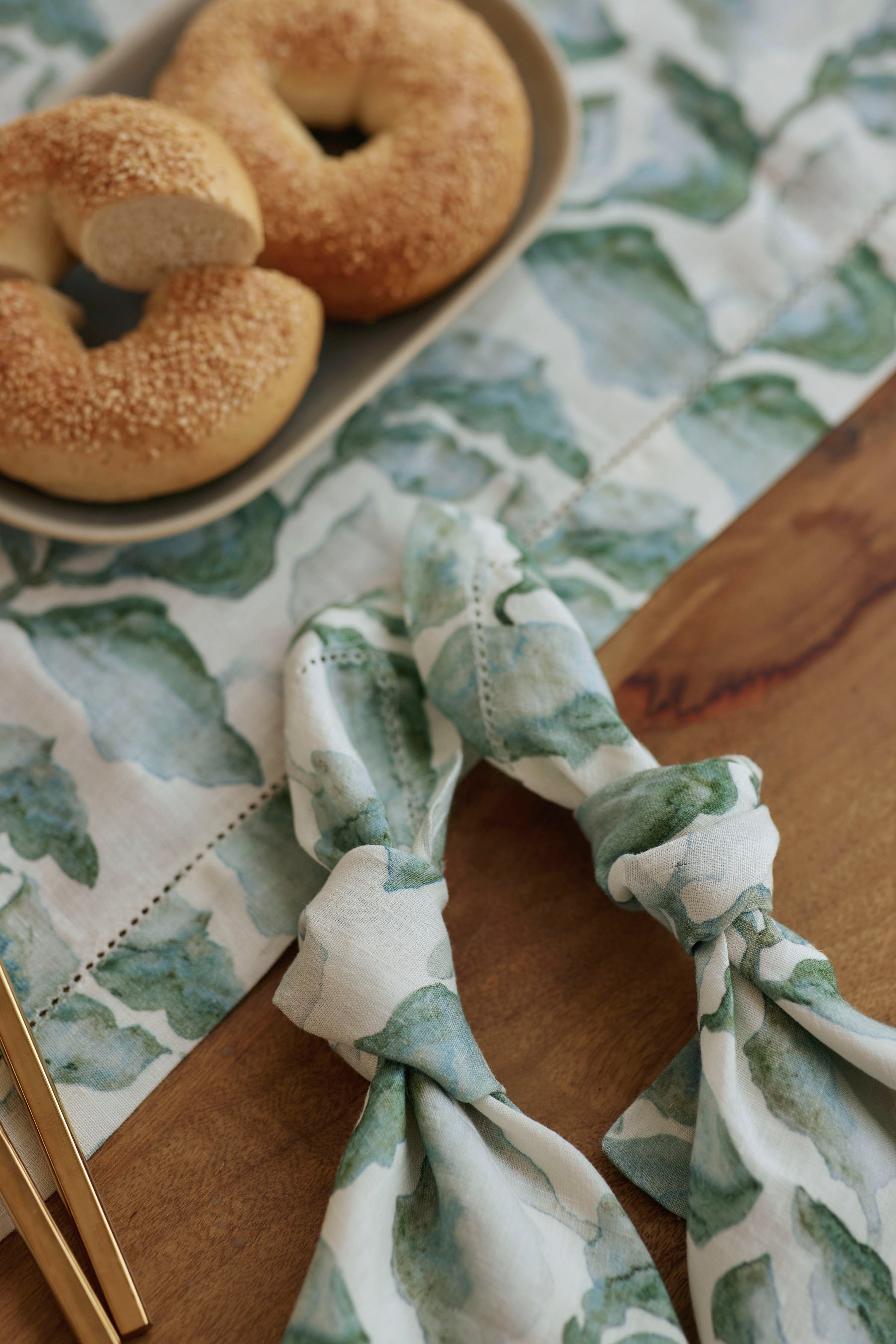 Cascade Teal Linen Table Napkins | Set of 2