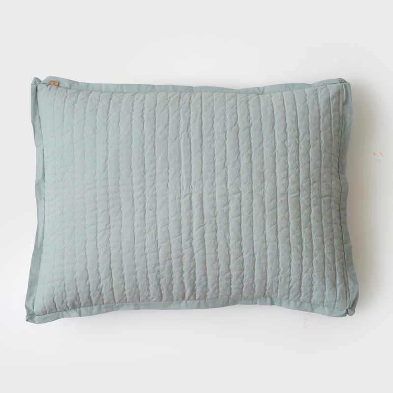 Hand Kantha Baby blue Pillow Cover