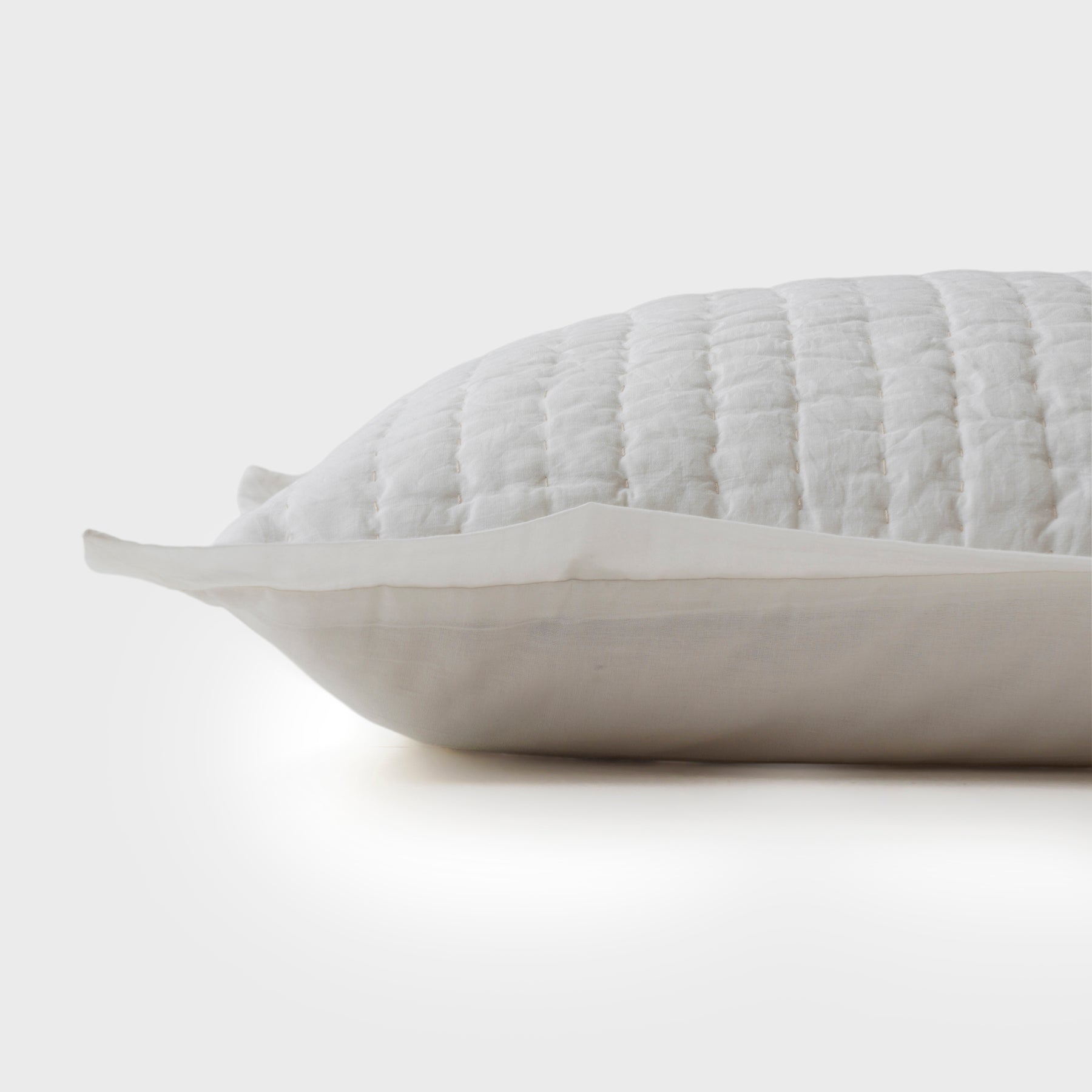 Hand Kantha Ivory Pillow Cover