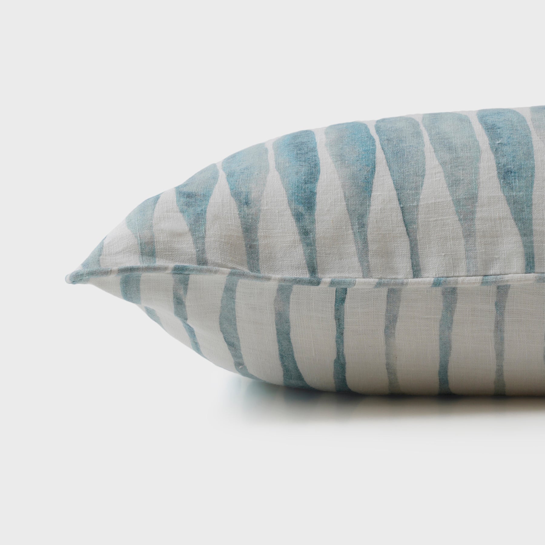 Ripple Blue Oblong Linen Cushion Cover