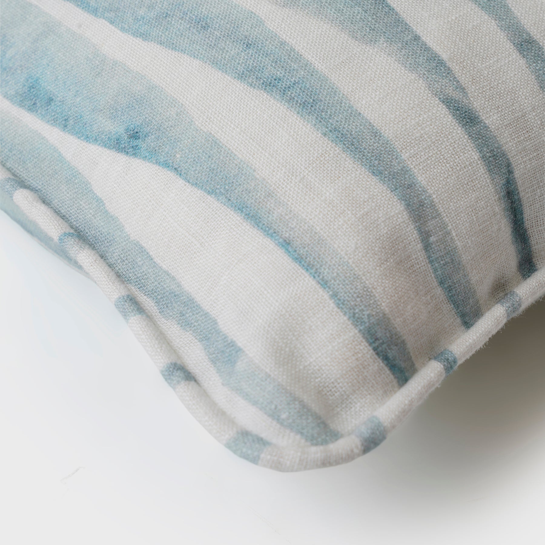 Ripple Blue Lumbar Linen Cushion Cover