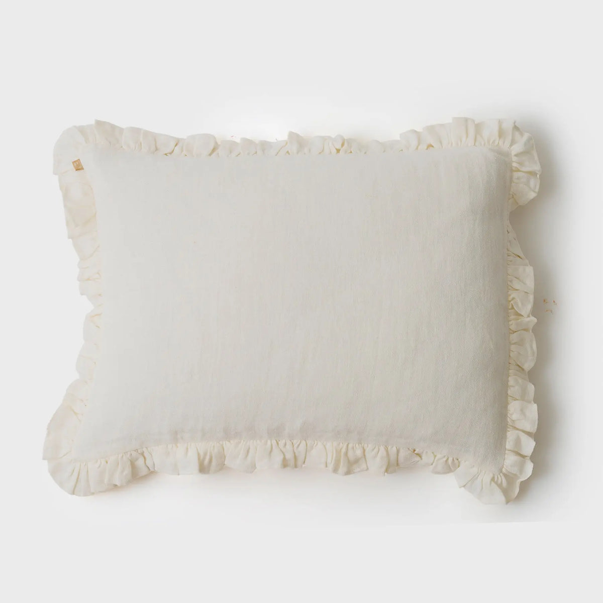 Linen Ruffle Ivory Pillow Cover | Premium Home Textiles in India