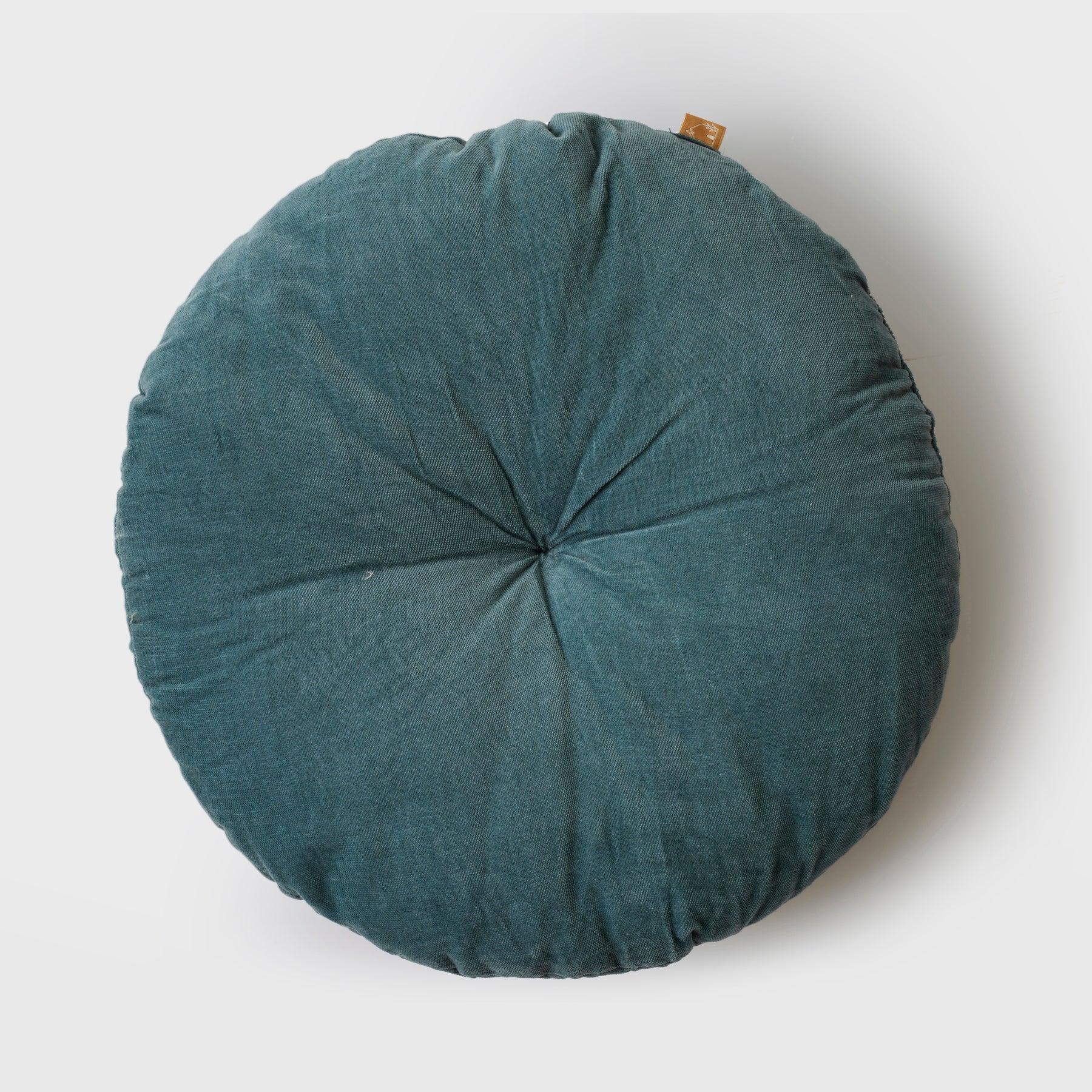 Cuddle Teal Velvet Round Cushion